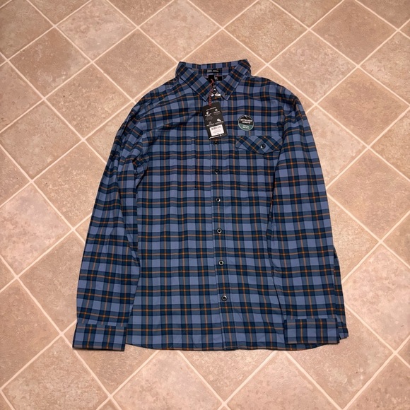 Blue and Black Casual Button Down Shirt - Picture 1 of 6